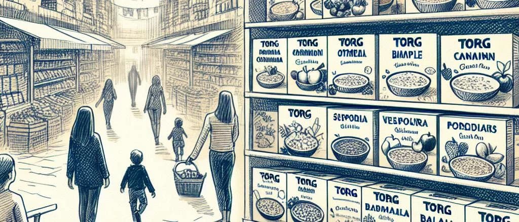 variety of baby cereal packaging on a wooden background